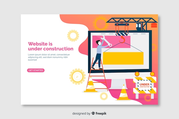 Free vector under construction landing page