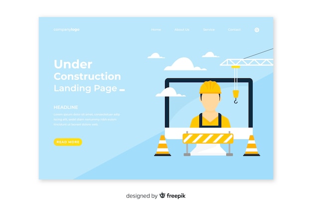 Free vector under construction landing page