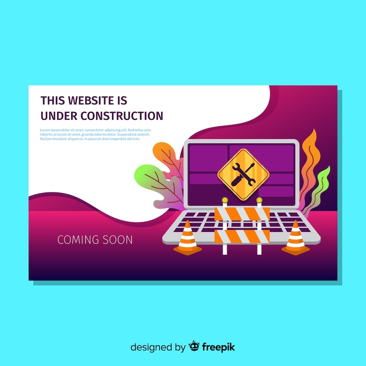 Free Vector under construction landing page