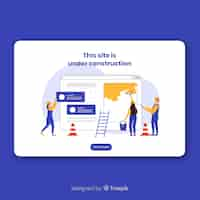 Free vector under construction landing page