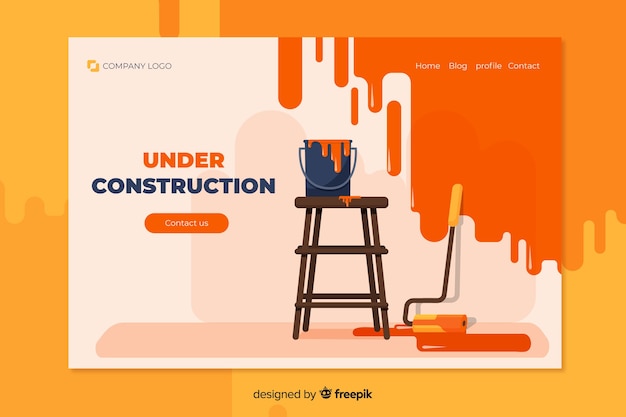 Free vector under construction landing page