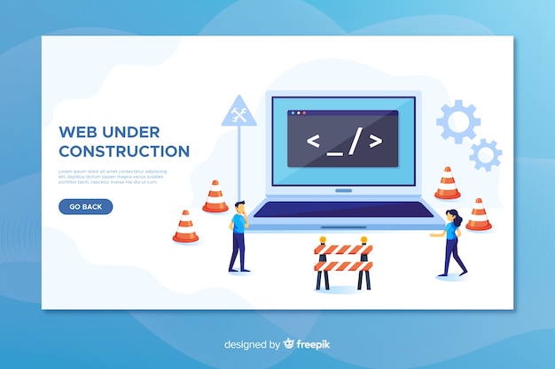 Free vector under construction landing page