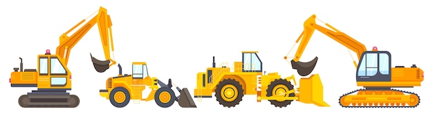 Free vector construction machine collection