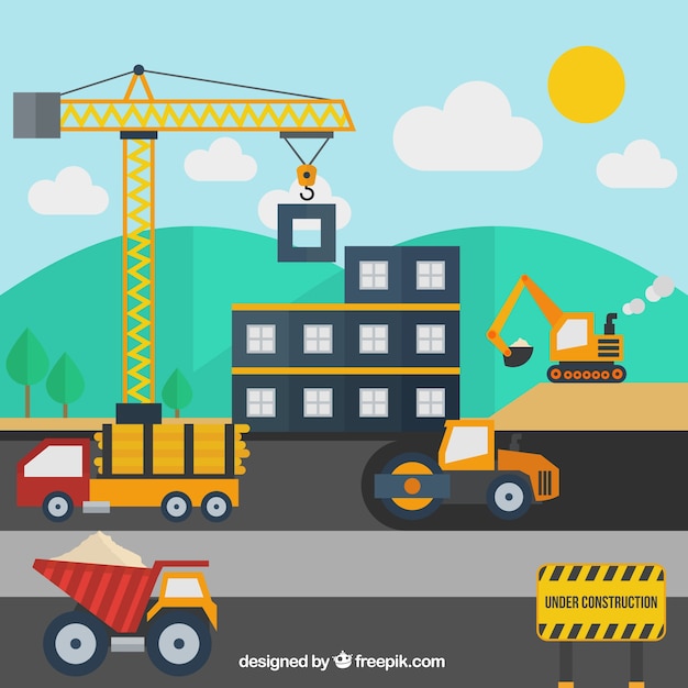 Free vector construction machinery