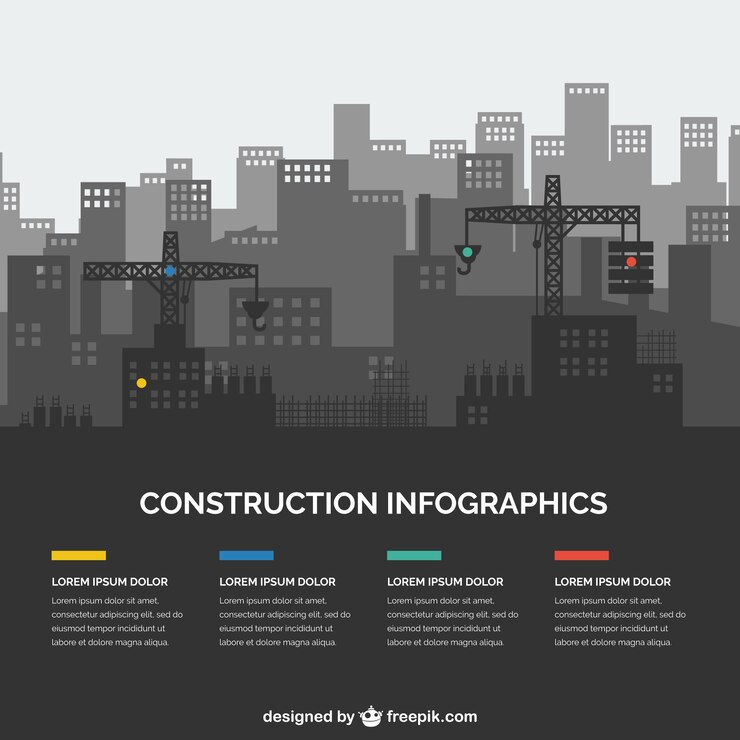 無料Vector 建設シルエットinfography