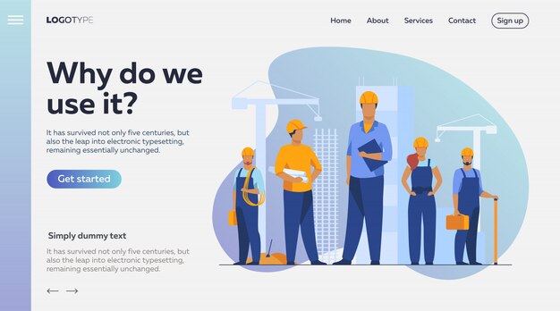 Vettore gratuito team di costruzione che lavora sul posto