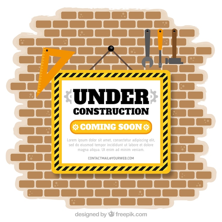Free Vector under construction template in flat style