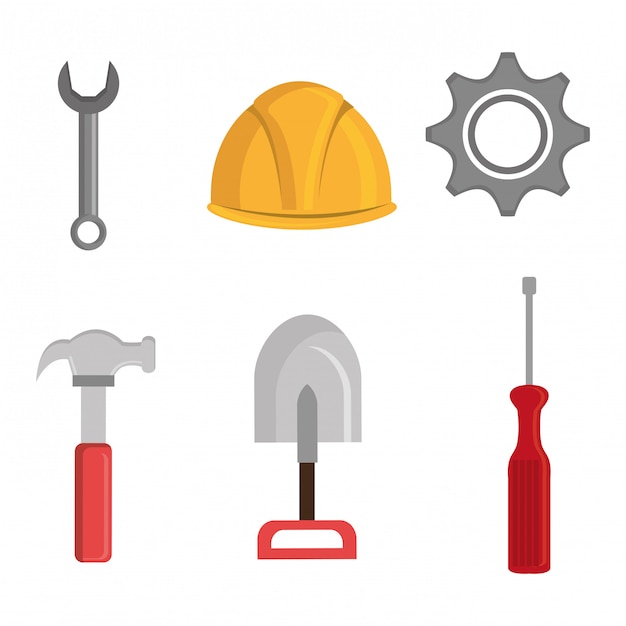 Free vector construction tools design