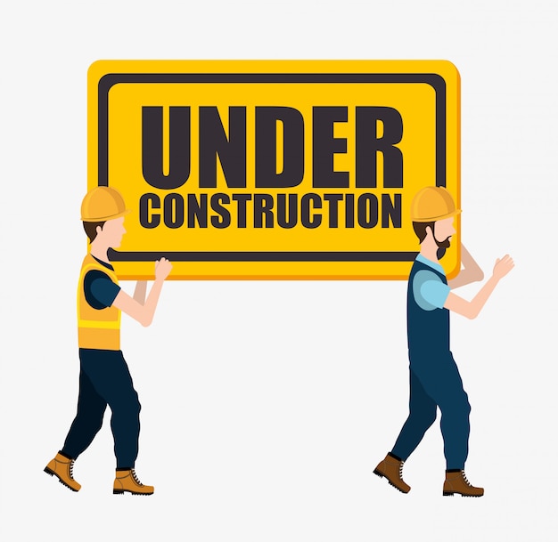 Free vector under construction and tools