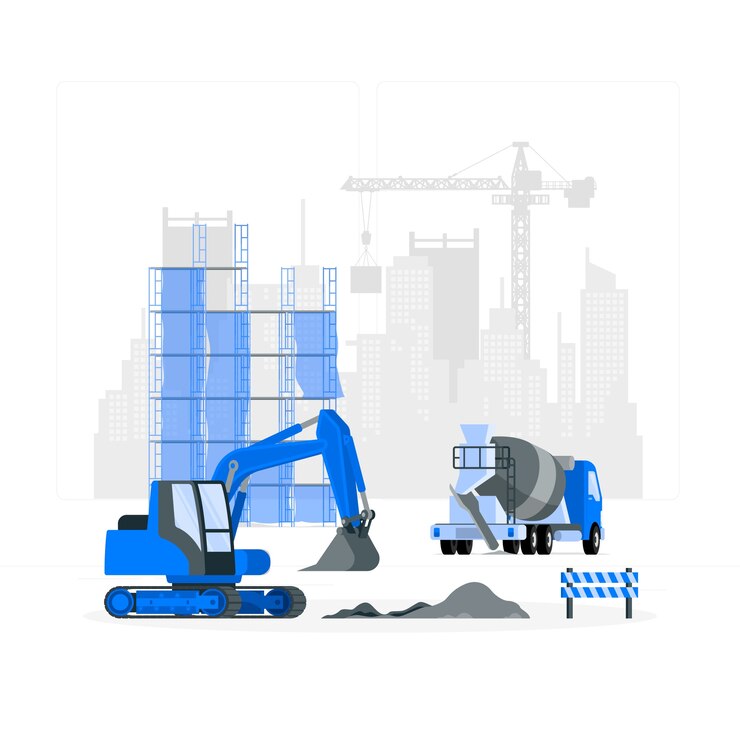 मुफ़्त वेक्टर construction truck concept illustration