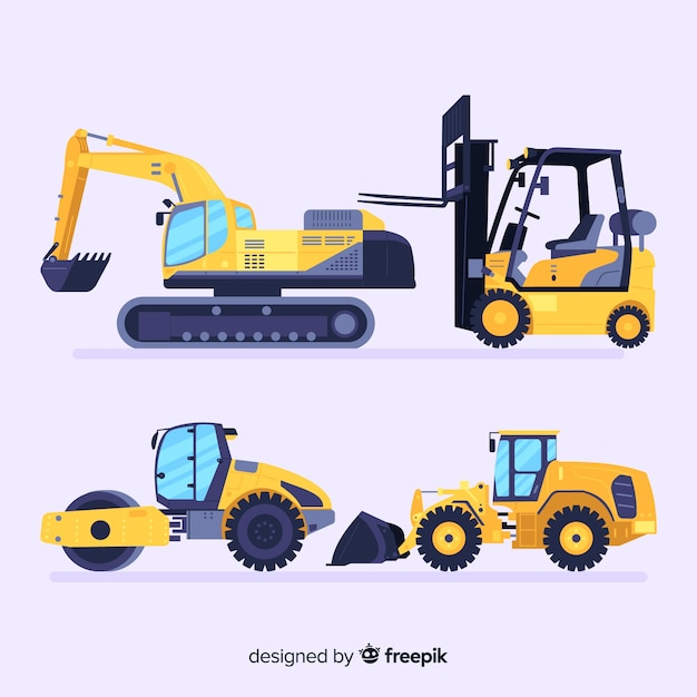 Free vector construction vehicles collection