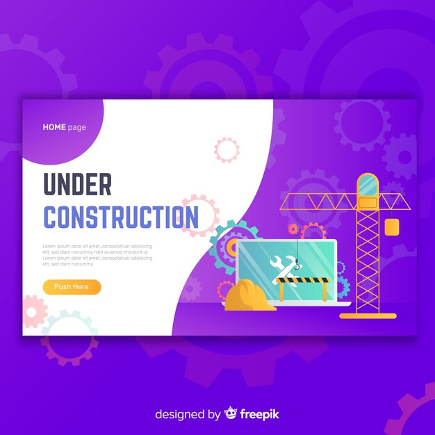 Under construction web landing page