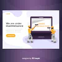 Free vector under construction web landing page