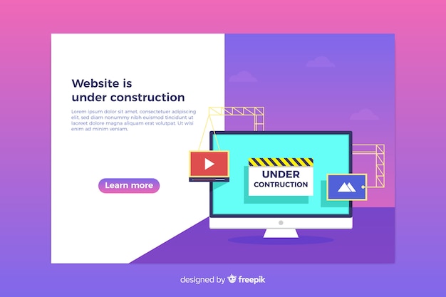 Under construction web landing page