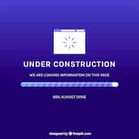 Free vector under construction web template in flat style