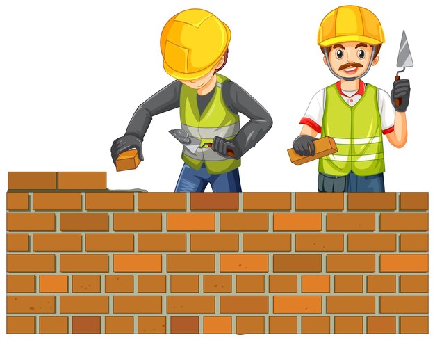 Construction worker cartoon character