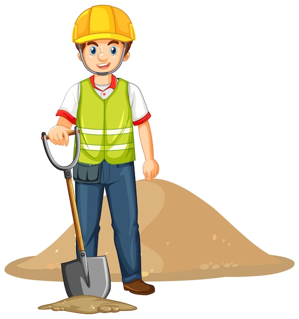 Free vector a construction worker cartoon character