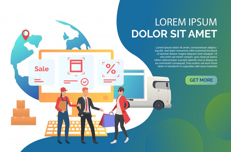 Free Vector consumer ordering goods in internet store