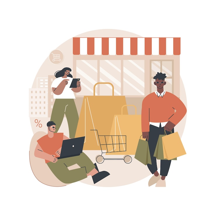 Free Vector consumer society abstract illustration