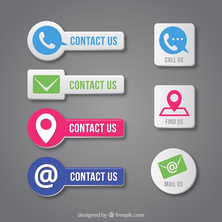 Free Vector contact button set in flat design