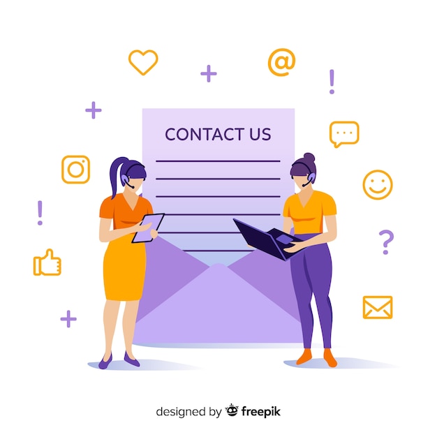 Free vector contact concept for landing page
