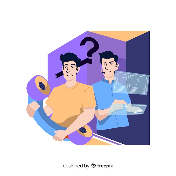 Free Vector contact concept for landing page