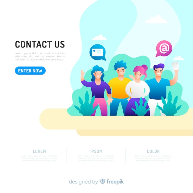 Free vector contact concept for landing page