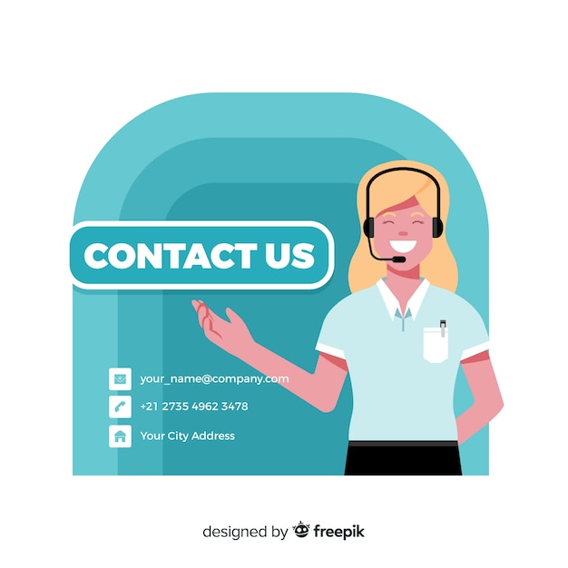 Free vector contact us background flat design