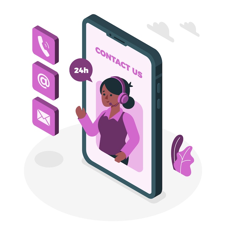 Free Vector contact us concept illustration