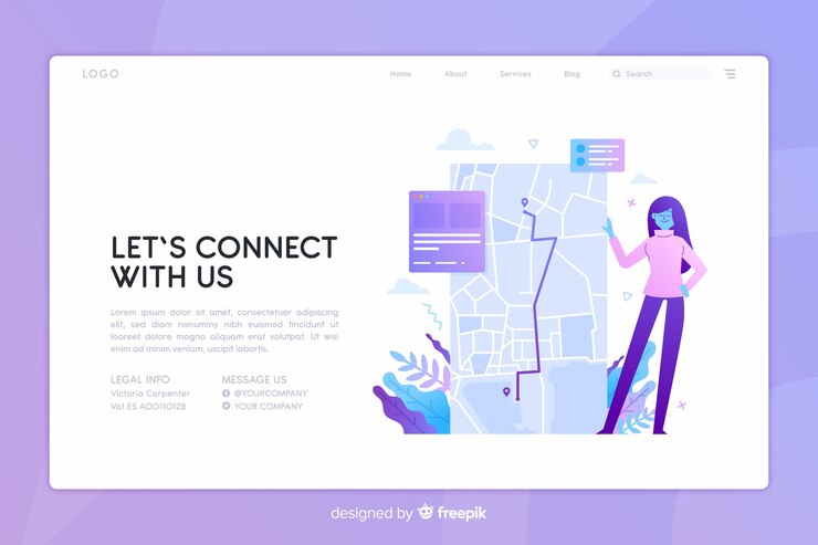 Free Vector contact us concept landing page