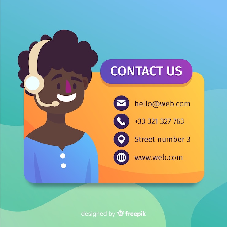 Free Vector contact us flat boy background
