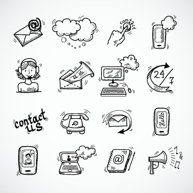 Contact Us Icons Sketch