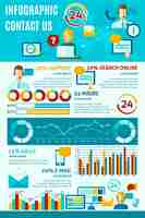 Free vector contact us infographics