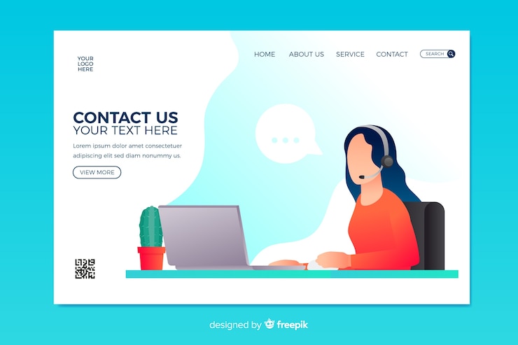 Free Vector contact us landing page template