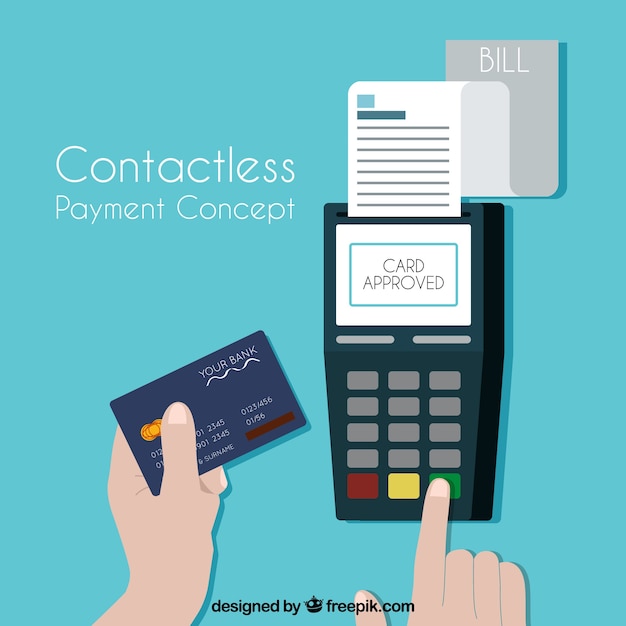 Free vector contactless payment with credit card