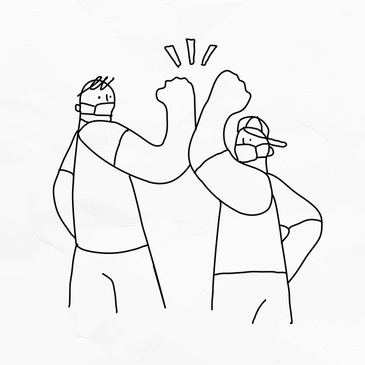무료 Vector 비접촉식 사회적 거리두기 벡터 새로운 일반 라이프스타일 캐릭터