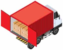 Free vector a container truck with cargo transportation concept