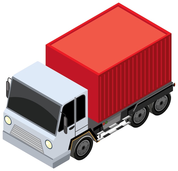 Free vector a container truck with cargo transportation concept