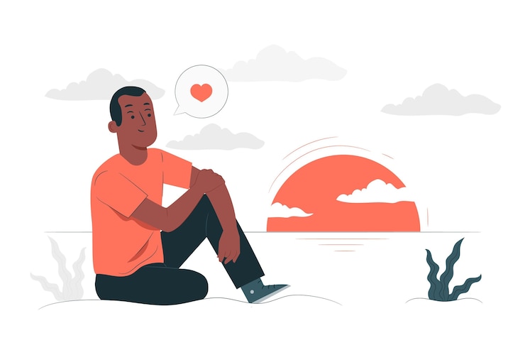 मुफ़्त वेक्टर contemplating concept illustration