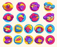 Free vector contemporary avatars with funny characters faces