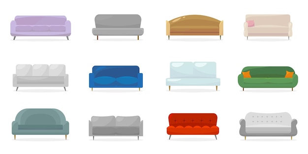 Free vector contemporary couches collection