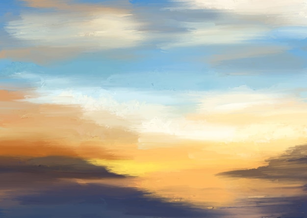 Hand Painted Sunset Landscape: Free Download