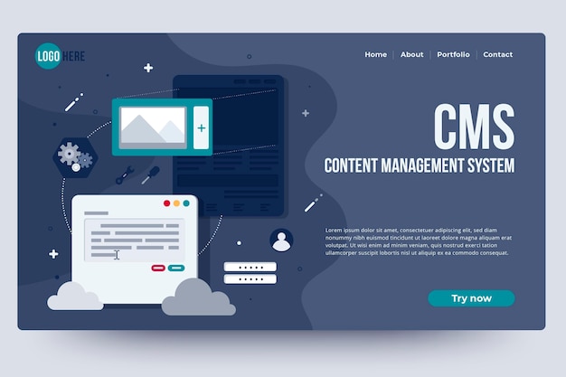 Content management system home page