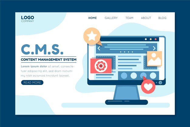 Content management system landing page