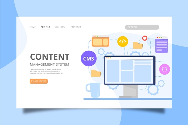 Free vector content management system web template