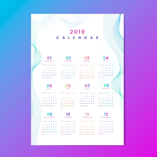 Contour design calendar mockup
