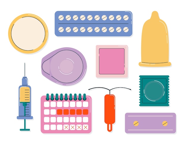 Contraception methods illustration