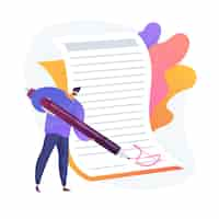 Free vector contract signing. deal confirmation, official document signature, business statement. office worker doing paperwork, bureaucracy and formalities idea.