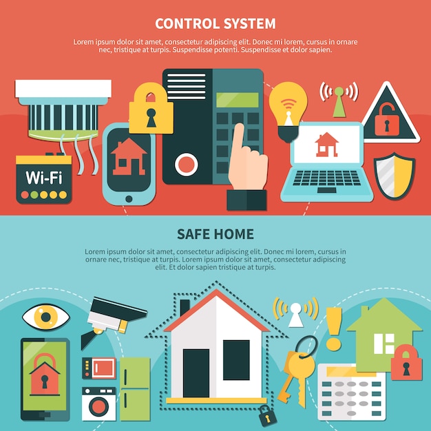 Bandiere domestiche sicure del sistema di controllo