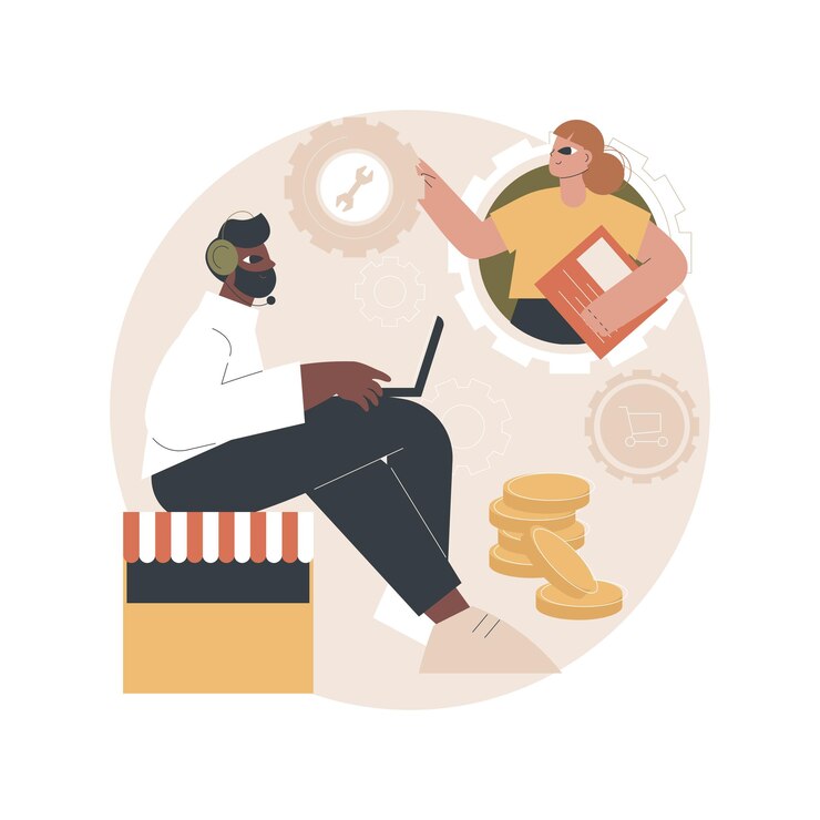 Free Vector conversational sales illustration